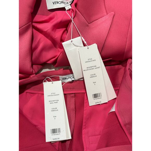 NEW Veronica Beard Miller Dickey Jacket + Saul Pant Pink Set size 2 - Picture 10 of 10